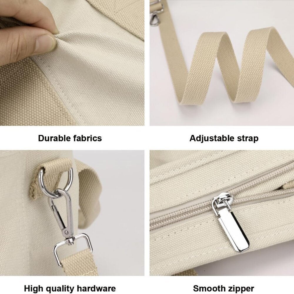 Durable Canvas Tote With Multi-Layer Pockets - Id… - image 2